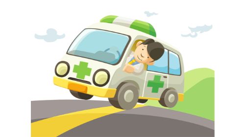 CARTOON AMBULANCE SLIDE online