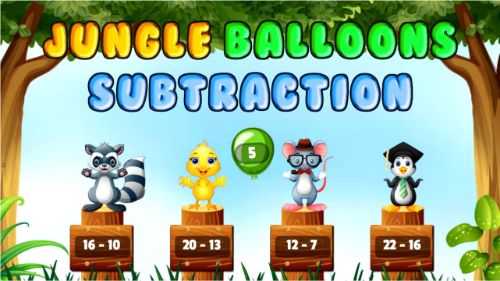 JUNGLE BALLOONS SUBTRACTION online games