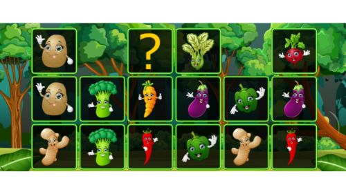 VEGETABLE CARDS MATCH online games
